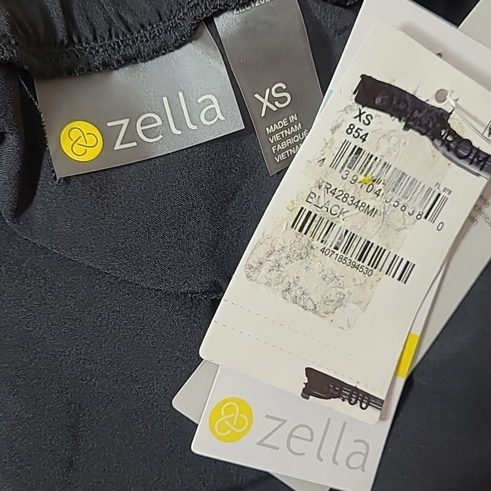 Active Romper slider Open Back Zella W/XS Black Sleeveless Mesh Trim Pockets NWT - Picture 6 of 9